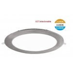 Downlight panel LED Redondo 225mm Niquel Satinado 18W CCT